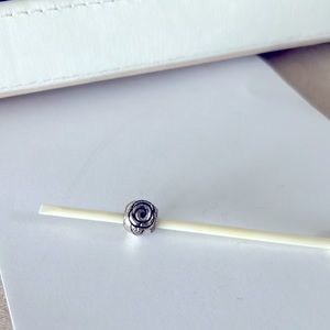 Rose sterling, silver bead